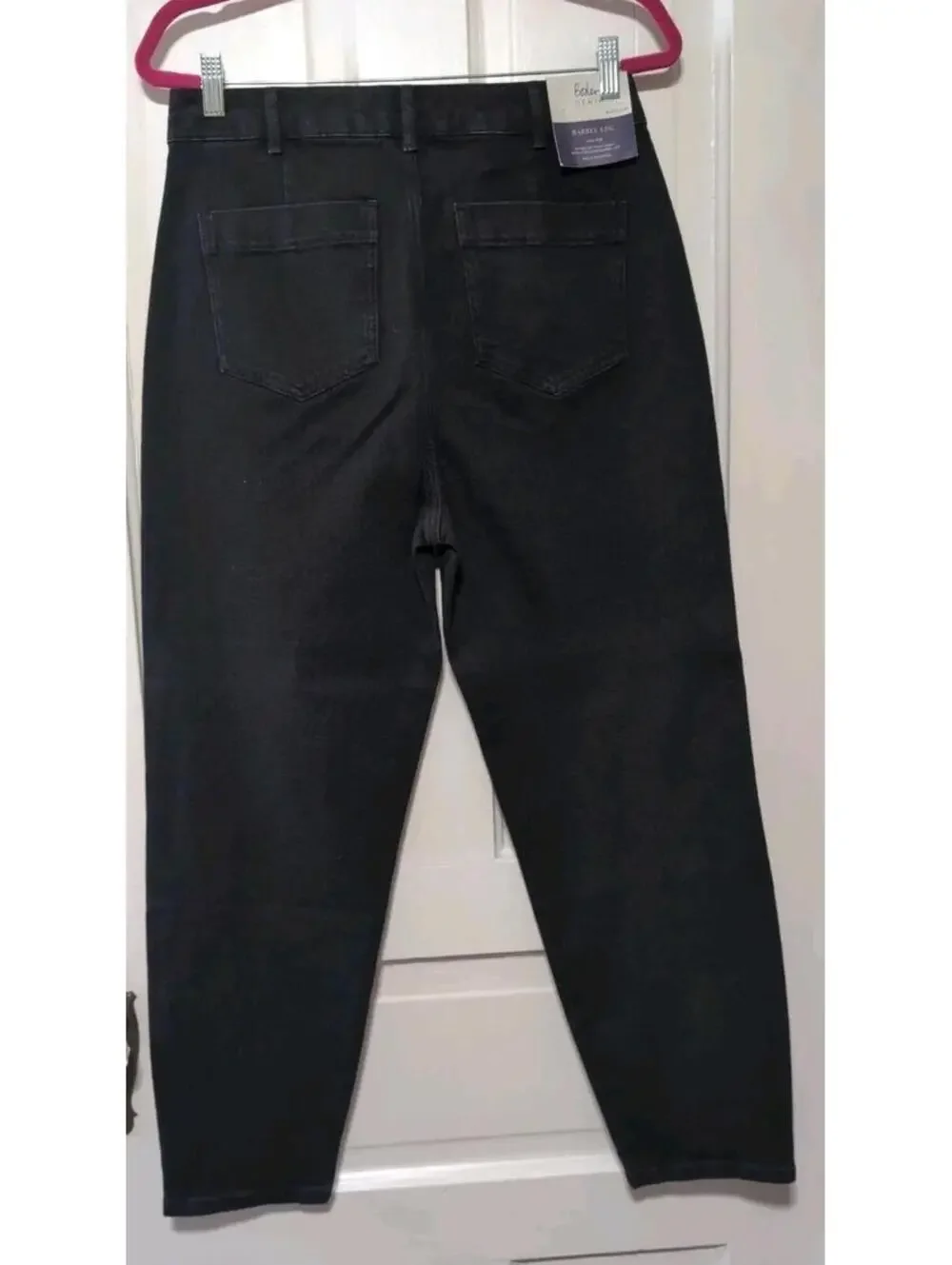 Boden Denim Barrel Leg High Rise Black Jeans Women's 12R UK 8R US(1345)